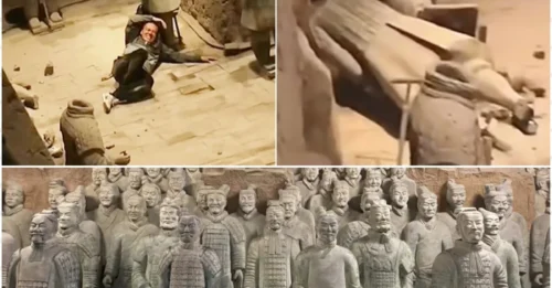 Tourist causes irreparable damage: Two ancient statues worth billions of dollars shattered before the astonished eyes of hundreds of witnesses.
