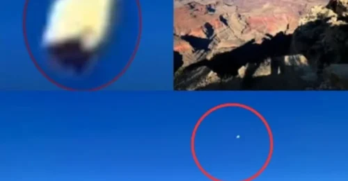A high-speed UFO blurs past the Grand Canyon, vanishing in split-second footage—sparking whispers of covert alien surveillance missions.