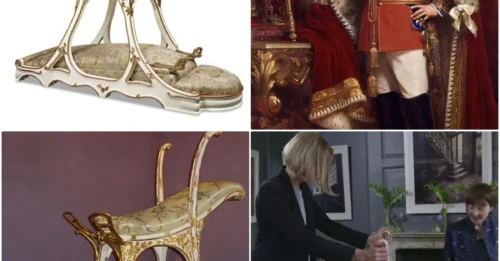 ROYAL PLEASURE SECRET: The 'love chair' specially designed for King Edward's bold romantic escapades, satisfying every thrilling ménage à trois.