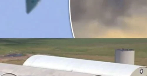 Is this the clearest UFO photo yet? A mysterious craft was spotted hovering near a military base, sparking alien theories.