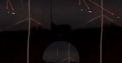 EXCLUSIVE: Car-sized drones spotted in secret tests—sparking wild theories that epic aerial battles with alien tech are already underway.