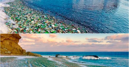 Russians Carelessly Discard Vodka Bottles: The Ocean Turns Them Into Dazzling ‘Glass Gems’!