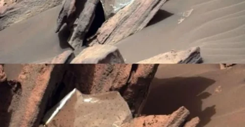 NASA spots ‘shiny metal foil’ on Mars, sparking conspiracy theories that it’s debris from a crashed alien spacecraft, not human-made.