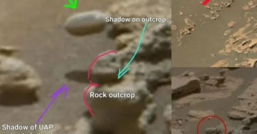 A mysterious ‘Tic Tac UFO’ spotted in a NASA Mars photo sparks wild theories of ancient alien surveillance and cover-ups.