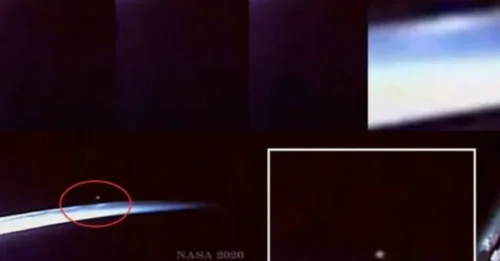 The SS Live Stream reportedly recorded a UFO leaving Earth’s atmosphere—an object darting upward with unnatural speed before vanishing into space.