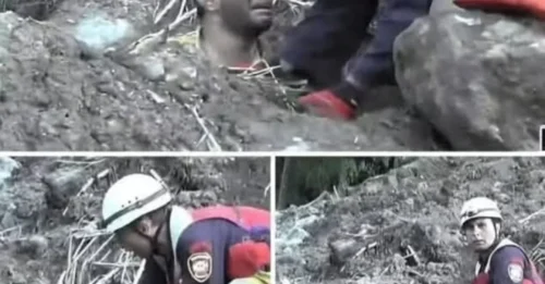 HAUNTING SCENE: Man Holds His Children Tight, Then Signals Rescuers... To Bury Them All	hm