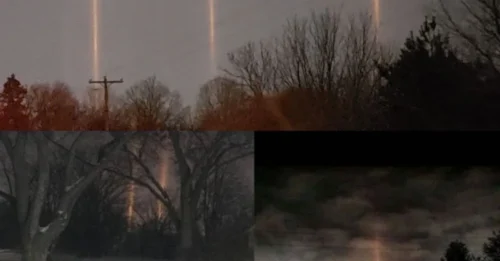 Strange beams of energy pierced the Michigan sky, illuminating the ground below—no storm, no sound, just silence and light.