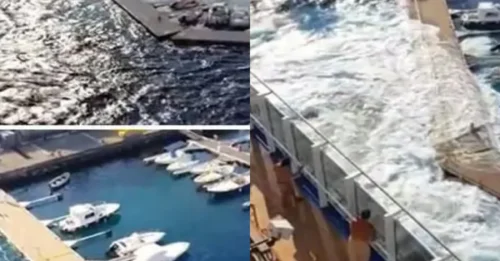 CRUISE SHIP CHAOS! 134,000-Ton Beast Unleashes 'Mini Tsunami,' Wipes Out Marina in Seconds