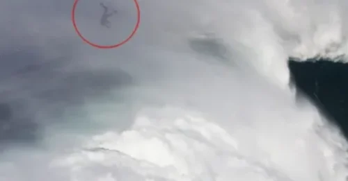 Horrifying moment surfer 'tastes the ocean' after challenging the 'devil wave' off the coast of Portugal.