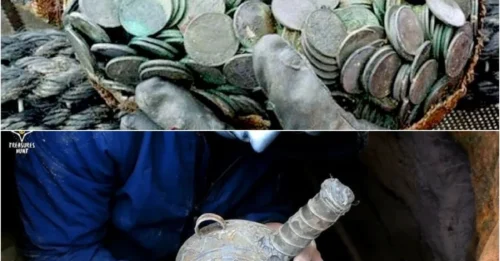 The 2,000-year-old treasure includes about 140 gold and silver coins along with ancient Roman gold jewelry dating from 132 to 135 AD strangely covered in linen and buried in a pit