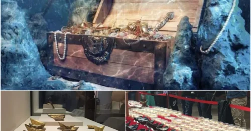 Hundreds of silver bars were exposed on the riverbank, revealing a huge treasure trove of more than 30,000 treasures at the bottom of the river buried 300 years ago