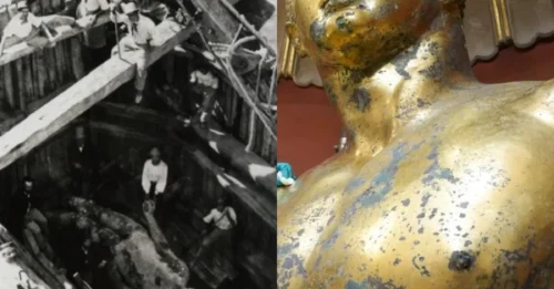 The gilded bronze statue dates back to around 100-300 AD. discovered in 1864 after the construction of a banker’s villa in Rome, now shows its golden splendor