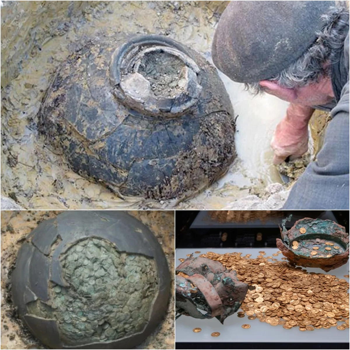 A treasure trove of ancient Roman coins dating from the 3rd century AD ...