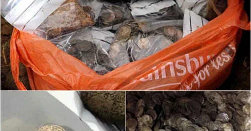 A 59-year-old unemployed man was lucky enough to find a huge treasure trove of 5,000 ancient coins worth 1 million pounds while digging on farmland.