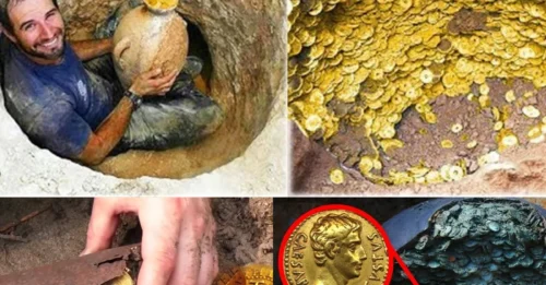 The lucky 51-year-old man changed his life when he discovered a huge treasure of 22,000 ancient Roman coins dating back 1,500 years thanks to a metal detector