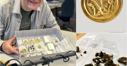 A lucky amateur metal detectorist has made the “gold discovery of the century” including 9 pendants, 3 rings and 10 gold pearls dating back to the Roman Empire about 1500 years ago
