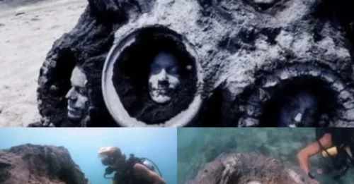 THE CURSE AT 30 METERS DEEP: Rows of Bizarre Faces 