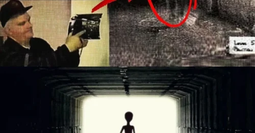Terrifying workers who worked in the tunnels in the 1900s took photos that allegedly saw aliens collaborating with humans