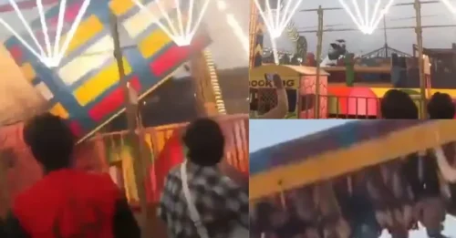 TRAGEDIA EN LA FERIA: Impactante momento en que un carrusel de feria se DERRUMBA repentinamente durante el paseo, dejando un fallecido y al menos 13 heridos – Los segundos aterradores que dejaron a los visitantes en pánico