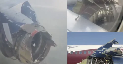 DESTROZADO POR COMPLETO: Un video impactante revela el motor gravemente dañado de un avión de pasajeros de Boeing tras un dramático incidente en pleno vuelo – El momento que dejó a los pasajeros en estado de incredulidad