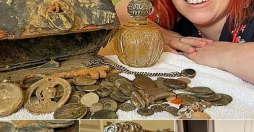 Thinking of trash on the beach, a 38-year-old woman suddenly found a treasure chest containing 100 ancient Roman gold coins and many other artifacts