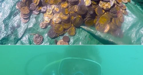 Divers who were conducting a clean up of trash dumped in a New Zealand harbour are shocked to discover sunken treasure – including 868 gold coins