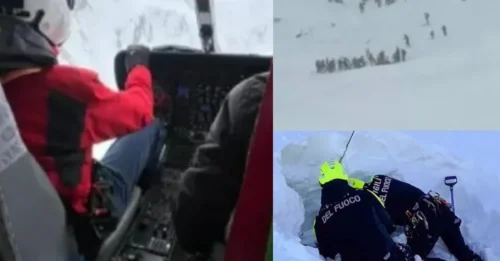 TRAGEDIA DE ESQUÍ: Dos muertos y siete heridos tras una terrible avalancha que se llevó a diez esquiadores en Italia; se ha puesto en marcha una importante operación de rescate.