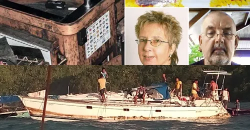 The tragedy that haunted the mummified mariner: Body of German adventurer was found hunched over table on his yacht next to note to his dead wife and fading photos that provide clues to his past