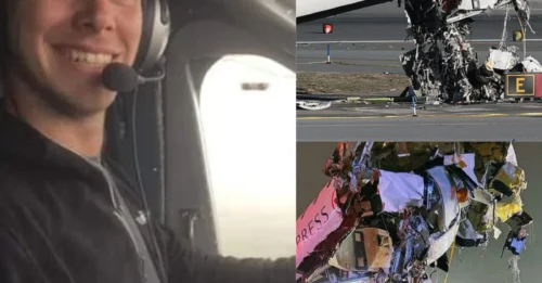 Una nueva e impactante teoría sobre LaGuardia podría exonerar al controlador aéreo de responsabilidad por la mortal colisión aérea... mientras los nerviosos viajeros se ven obligados a rodar junto a los restos del avión.