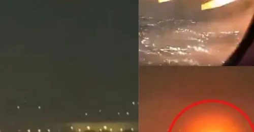 ESCUPIENDO LLAMAS! Momento de horror: los pasajeros gritan de terror cuando el motor del avión EXPLOTA segundos después del despegue, provocando una emergencia mayday.