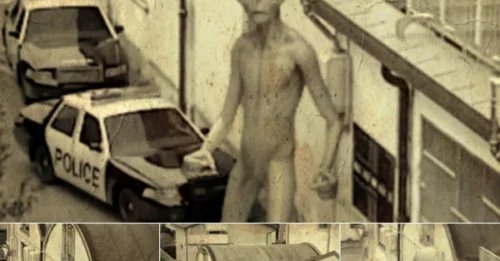 After being reported by residents, police surrounded an alien in Broad Haven, England
