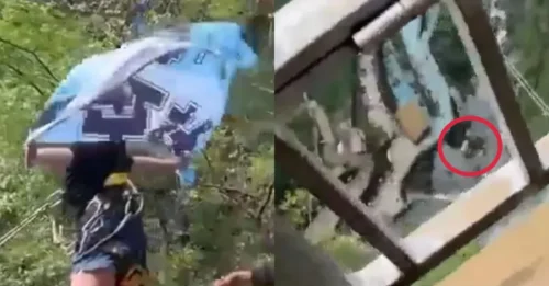 SONREÍA PARA LA FOTO... y 5 segundos después estaba MUERTA: El escalofriante momento en que una joven china cae al abismo por un fallo en su cuerda.