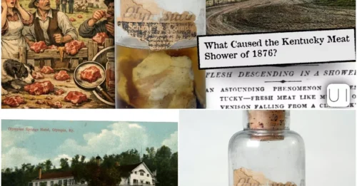 The Kentucky Meat Shower remains the only documented case in meteorological history where the sky opened and delivered over 100 pounds of chewed, pre-digested animal tissue onto a single farm.
