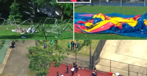 AIRBORNE HORROR: Three-Year-Old Trapped in Bounce House Is Swept 12ft Into the Air During Violent Storm as Parents Watch in Shock