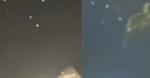 NASA'S HIDDEN SECRET? Brilliant UFO Over the Giza Pyramids Appears to Open a Space-Time Rift Before Disintegrating Into Mysterious Spheres