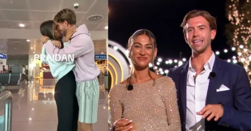 AIRPORT MAKEOUT AMBUSH! Love Island villains just flipped the script – kissing at baggage claim HOURS after their tearful TV breakup. Producers are SHAKING!