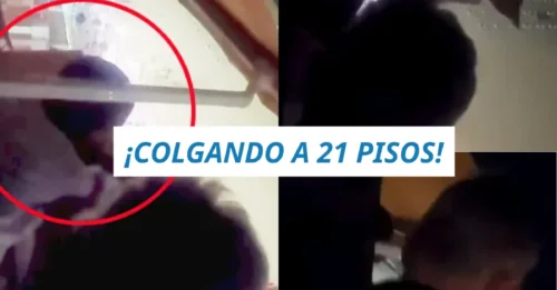 ¡DRAMA EN EL PISO 21! Un niño de 8 años queda colgado en un aire acondicionado y el video de su rescate aterroriza al mundo