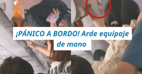¡ÚLTIMA HORA! Se incendia el portaequipajes de un avión en pleno rodaje y desata el pánico a bordo