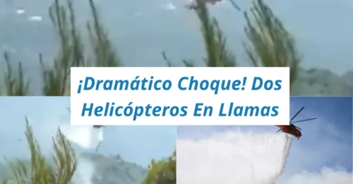 ¡HORROR EN EL AIRE! Espeluznante momento en que dos helicópteros de bomberos chocan en pleno vuelo mientras combatían los devastadores incendios en Grecia: uno se estrella contra el suelo.