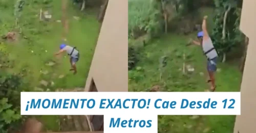 ¡MOMENTO DE TERROR! Un turista cae desde 12 metros tras romperse el seguro de una tirolesa y todo quedó grabado en video