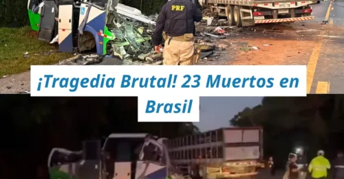 ¡ÚLTIMA HORA! TRAGEDIA EN BRASIL: Al menos 23 muertos tras impactar de frente un autobús con pacientes y un camión